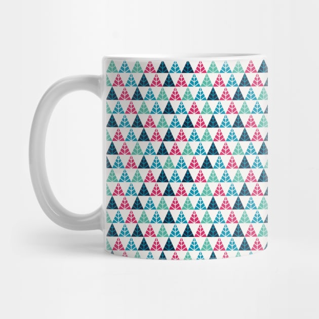 Festive Pine Triangle Mosaic Abstract Christmas Pattern by FlinArt